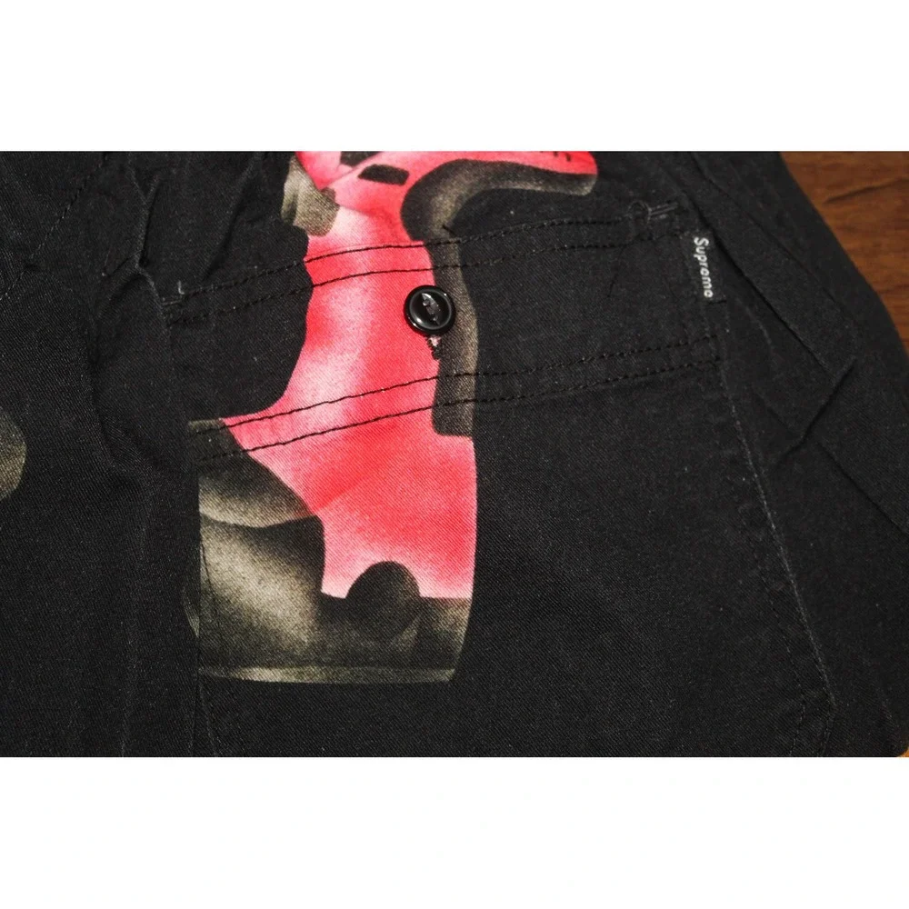 Supreme Drill Skate Pants All Over Print Black Utility Joggers Size Small Carpen - Picture 9 of 10